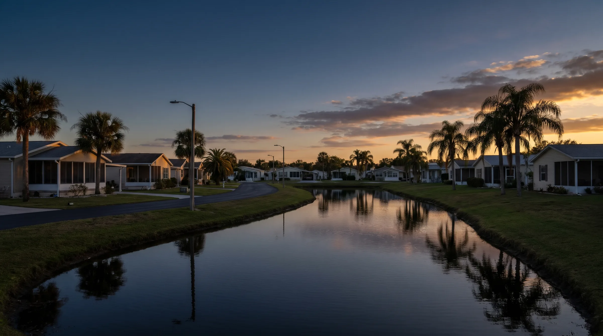 Palm Bay, Florida at dusk